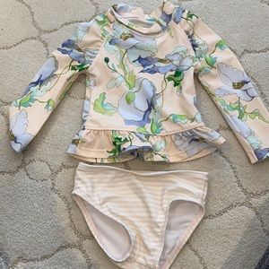 Janie and jack 6-12 m rash guard and bottom swim